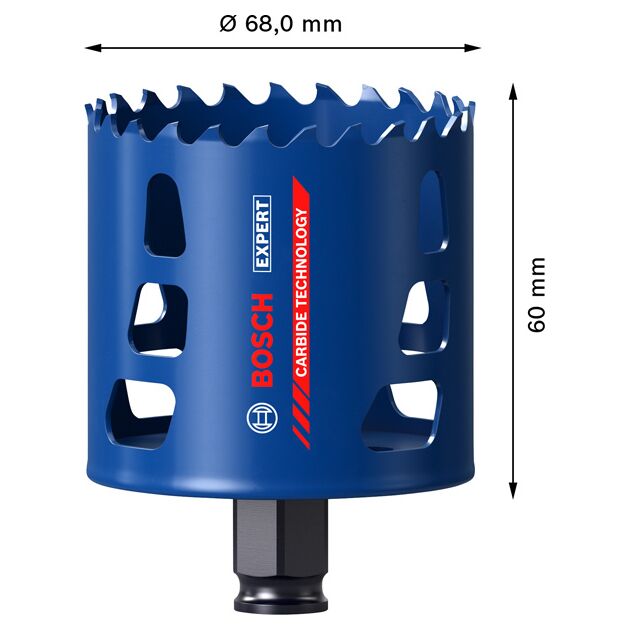 Коронка BOSCH EXPERT Tough Material 68x60 мм, фото , изображение 3 | SNABZHENIE.com.ua