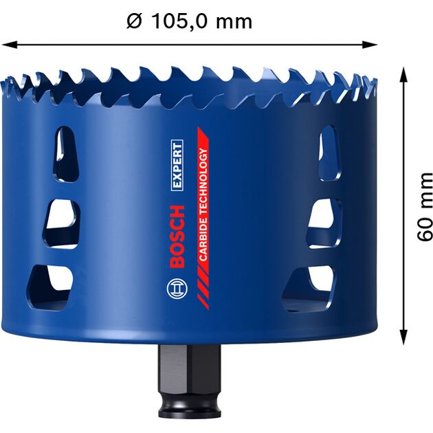 Коронка BOSCH EXPERT Tough Material, 105x60 мм, фото , изображение 3 | SNABZHENIE.com.ua
