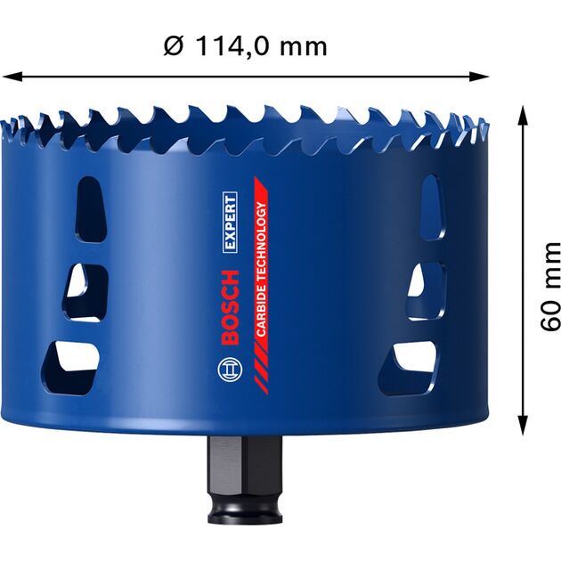 Коронка EXPERT Tough Material, 114 x 60 мм BOSCH, фото , зображення 3 | SNABZHENIE.com.ua