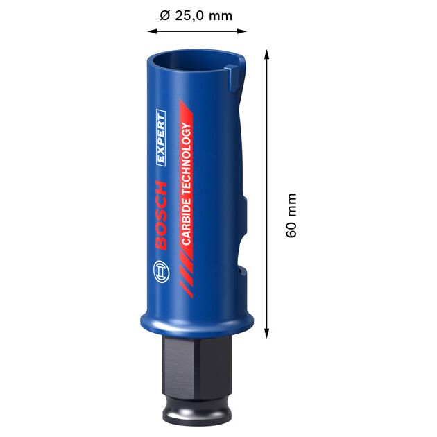 Коронка EXPERT Construction Material, 25 x 60 мм BOSCH, фото , зображення 3 | SNABZHENIE.com.ua