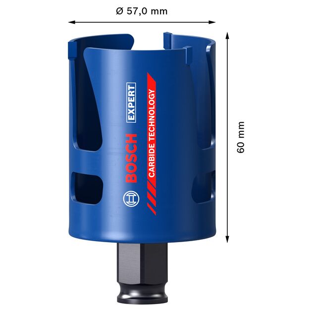 Коронка EXPERT Construction Material, 57 x 60 мм BOSCH, фото , зображення 3 | SNABZHENIE.com.ua