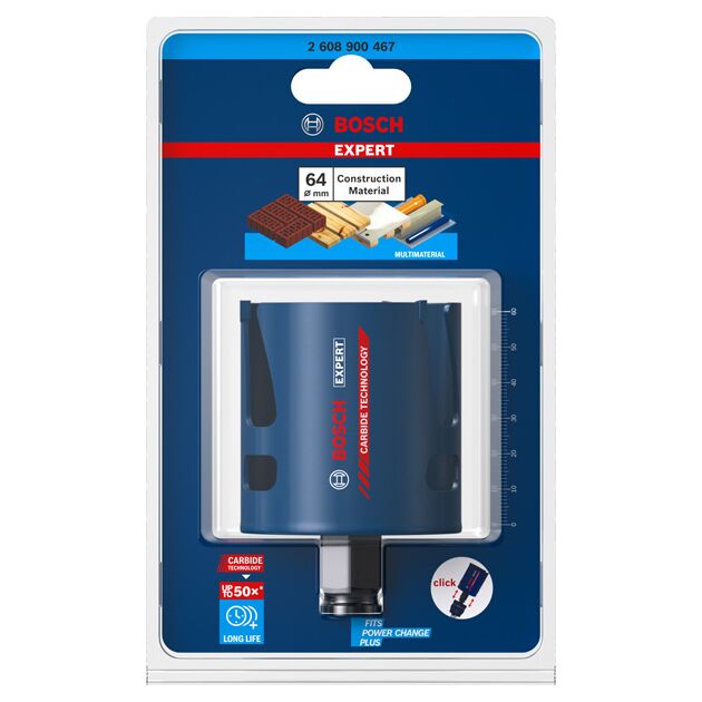 Коронка BOSCH EXPERT, 64x60 мм, строительный материал, фото , изображение 2 | SNABZHENIE.com.ua