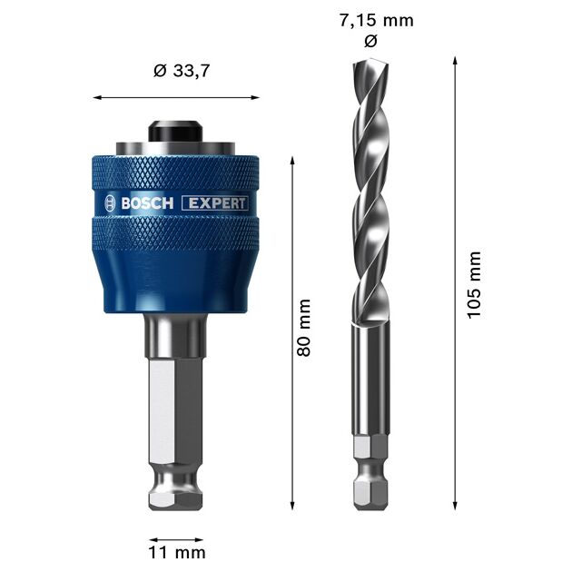 Оправка системы коронок EXPERT Power Change Plus 11 мм, 2 шт. BOSCH, фото , изображение 3 | SNABZHENIE.com.ua