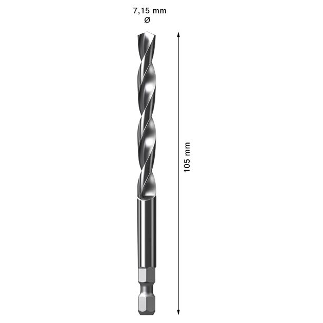 Центрувальне свердло EXPERT Power Change Plus, HSS-G, 7,15 x 105 мм BOSCH, фото , зображення 3 | SNABZHENIE.com.ua