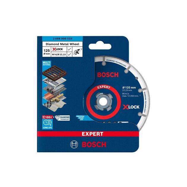 Алмазный круг по металлу X-LOCK 125 мм BOSCH (2608900533), фото , изображение 2 | SNABZHENIE.com.ua