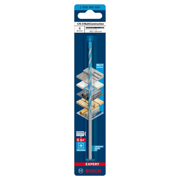 Сверло BOSCH EXPERT CYL-9 MultiConstruction, 4 x 80 x 130 мм, фото , изображение 2 | SNABZHENIE.com.ua