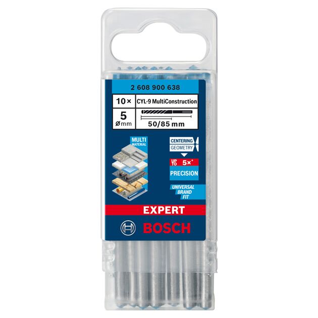 Сверло Bosch EXPERT CYL-9 MultiConstruction 5x50 мм, 10 шт., фото , изображение 2 | SNABZHENIE.com.ua