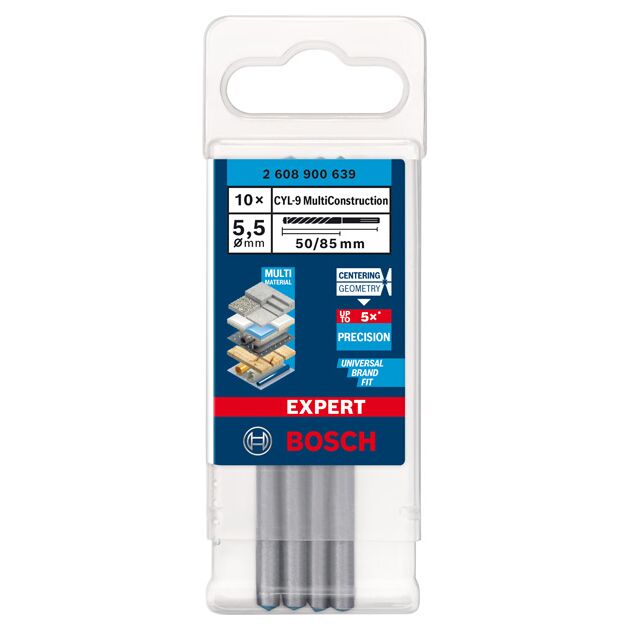 Сверло EXPERT CYL-9 MultiConstruction, 5,5 x 50 мм, 10 шт. BOSCH, фото , изображение 2 | SNABZHENIE.com.ua