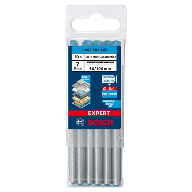 Свердло BOSCH EXPERT CYL-9 MultiConstruction 7x60 мм, 10 шт., фото , изображение 2 | SNABZHENIE.com.ua