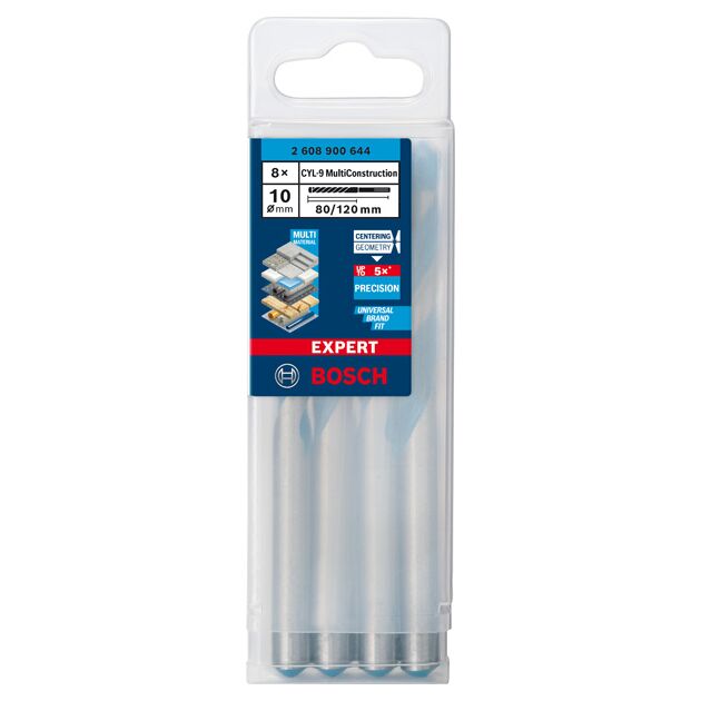 Свердло BOSCH EXPERT CYL-9 MultiConstruction, 10x80 мм, 8 шт., фото , изображение 2 | SNABZHENIE.com.ua