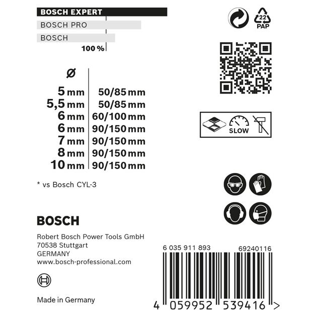Набір свердел EXPERT MultiConstruction CYL-9, 7 шт. BOSCH, фото , зображення 4 | SNABZHENIE.com.ua