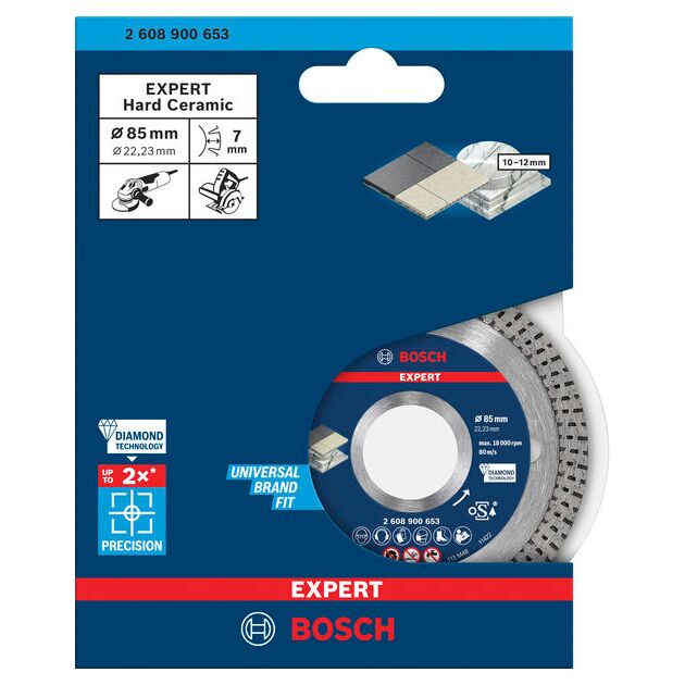 Алмазный круг EXPERT HardCeramic 85x22,23x1,6 мм BOSCH, фото , изображение 2 | SNABZHENIE.com.ua