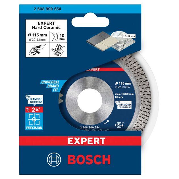 Алмазний відрізний круг EXPERT HardCeramic, 115 x 22,23 x 1,4 x 10 мм BOSCH, фото , зображення 2 | SNABZHENIE.com.ua