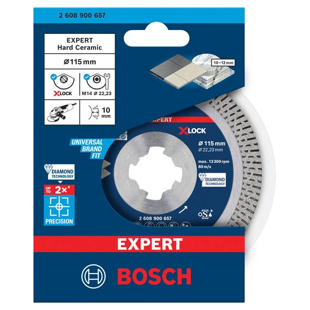 Алмазный отрезной круг BOSCH EXPERT HardCeramic, 115 x 22,23 мм, фото , изображение 2 | SNABZHENIE.com.ua