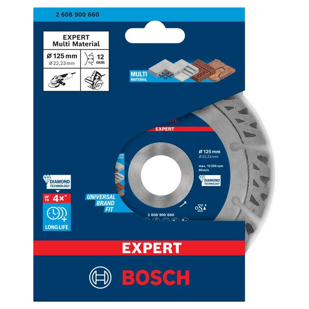 Алмазный отрезной круг EXPERT MultiMaterial, 125 мм, BOSCH, фото , изображение 2 | SNABZHENIE.com.ua