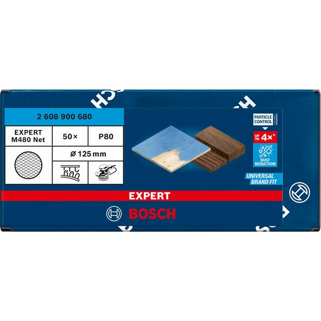 Шліфувальна сітка BOSCH M480 G 80 для ексцентрикових машин, 125 мм, 50 шт., фото , изображение 2 | SNABZHENIE.com.ua