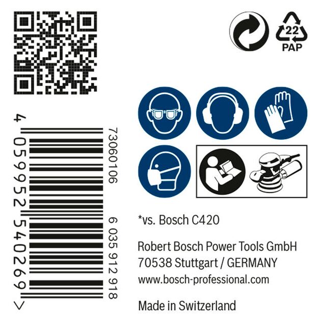 Шліфувальна сітка BOSCH M480 G 400, 125 мм, 50 шт. для ексцентриків, фото , изображение 4 | SNABZHENIE.com.ua