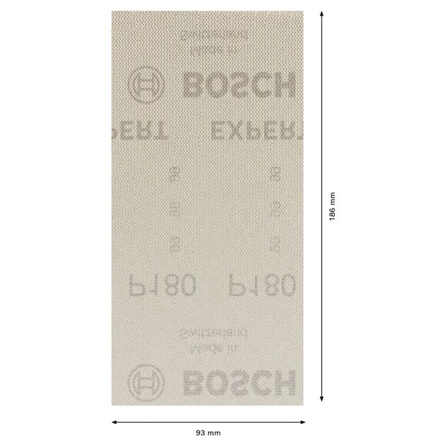 Шліфувальна сітка BOSCH EXPERT M480 для ексцентрикових машин, 93x186 мм, G 180, 50 шт., фото , изображение 3 | SNABZHENIE.com.ua