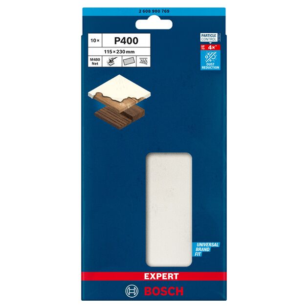 Шліфувальна сітка BOSCH EXPERT M480, 115 x 230 мм, G 400, 10 шт., фото , изображение 2 | SNABZHENIE.com.ua