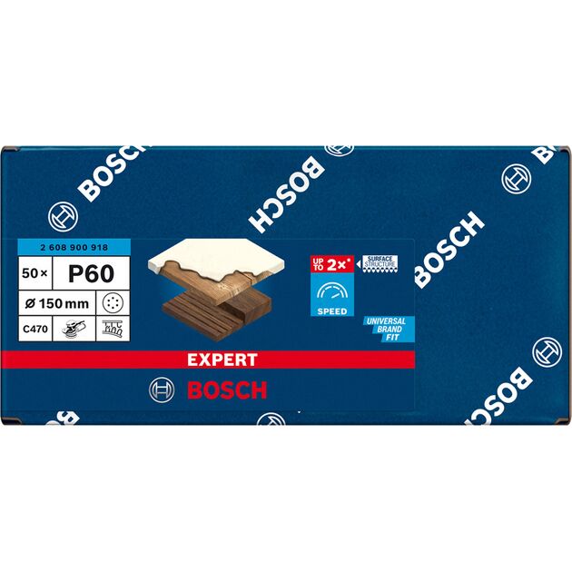 Шлифовальная бумага EXPERT C470, 150 мм, G 60, 50 шт., BOSCH, фото , изображение 2 | SNABZHENIE.com.ua