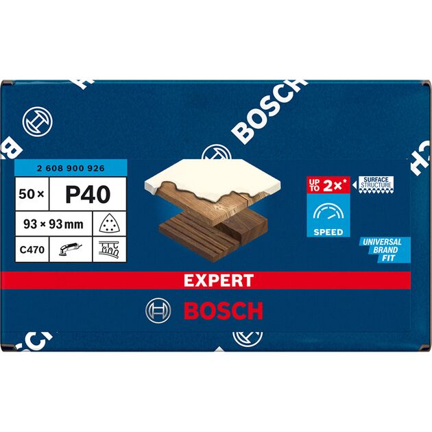Шлифовальная бумага BOSCH EXPERT C470 для дельташлифовки, 93 мм, G 40, 50 шт., фото , изображение 2 | SNABZHENIE.com.ua