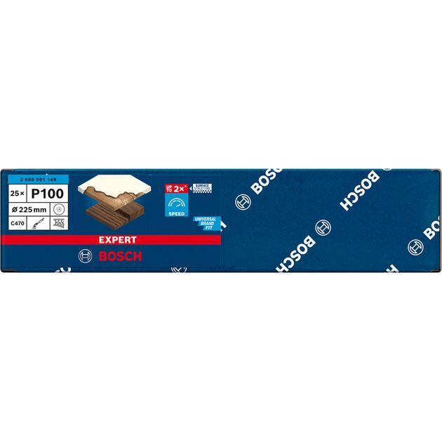 Шліфувальний папір BOSCH C470 225 мм G 100, 19 отворів, 25 шт., фото , изображение 2 | SNABZHENIE.com.ua