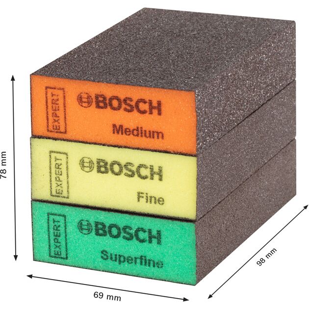 Шлифовальная колодка EXPERT S471, 69 x 97 x 26 мм, 3 шт. BOSCH, фото , изображение 3 | SNABZHENIE.com.ua