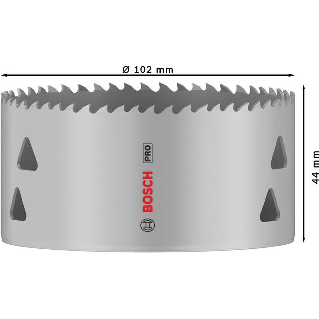 Коронка BOSCH PRO Multi Material 102 мм с резьбой, фото , изображение 3 | SNABZHENIE.com.ua