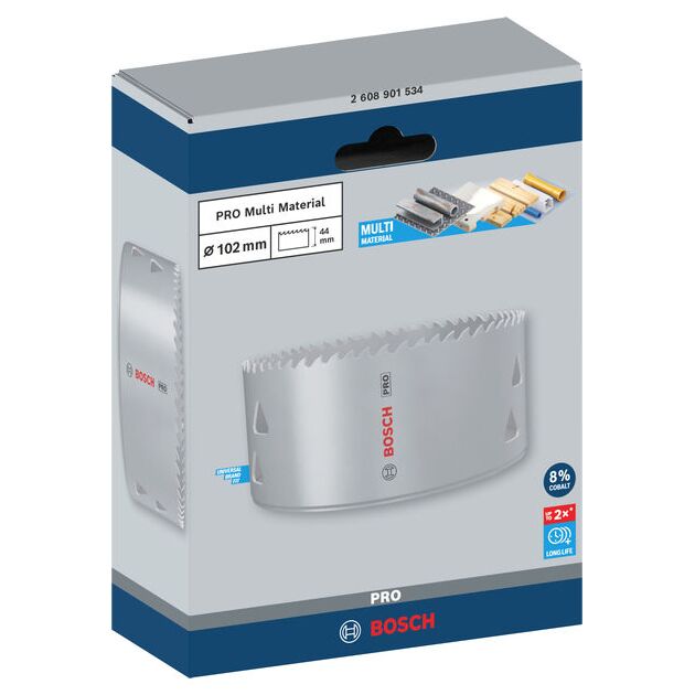 Коронка BOSCH PRO Multi Material 102 мм с резьбой, фото , изображение 2 | SNABZHENIE.com.ua