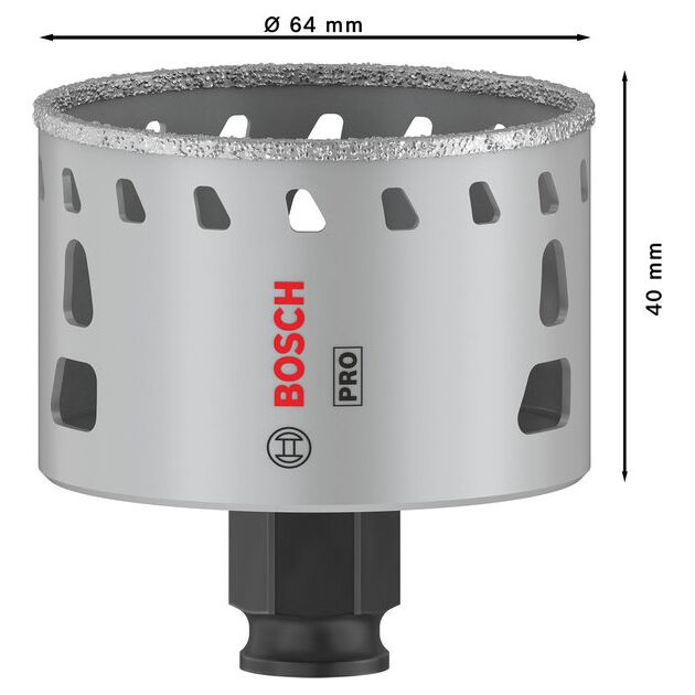 Коронка PRO Tile PC Plus, 64 мм, HS BOSCH, фото , зображення 3 | SNABZHENIE.com.ua