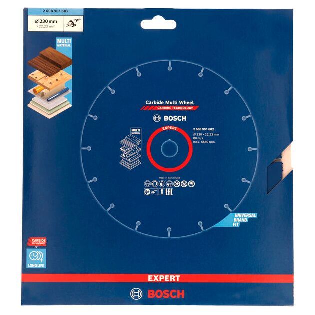 Отрезной круг EXPERT Carbide Multi Wheel, 230 мм, 22.23 мм BOSCH, фото , изображение 2 | SNABZHENIE.com.ua