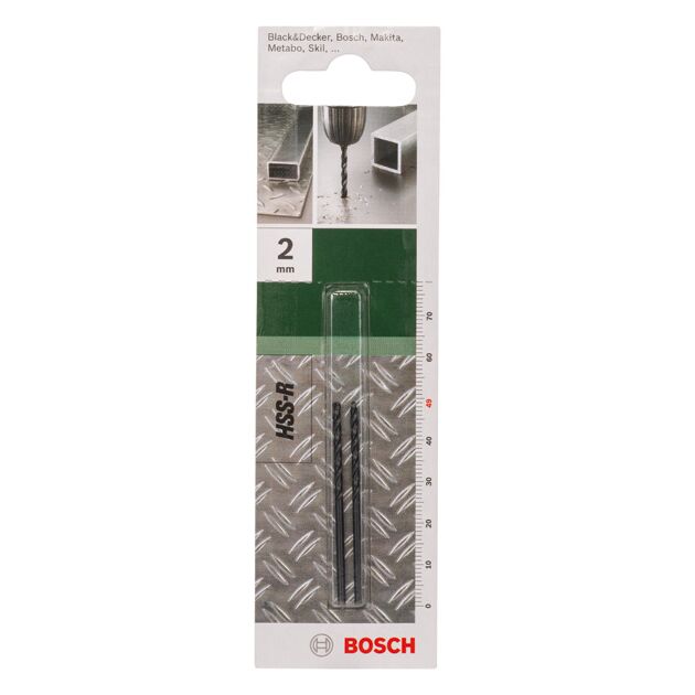 Свердло по металлу HSS-R, DIN 338, диаметр 2,0 мм, рабочая длина 49 мм BOSCH, фото , изображение 2 | SNABZHENIE.com.ua