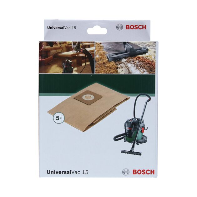Бумажные мешки Bosch 15 л (UniversalVac 15), 5 шт., фото , изображение 2 | SNABZHENIE.com.ua