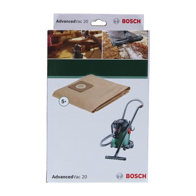 Бумажные мешки Bosch AdvancedVac 20 для пылесосов (5 шт.), фото , изображение 2 | SNABZHENIE.com.ua