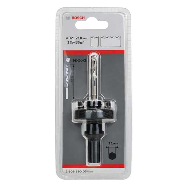 Переходник 11 мм для коронок 32-210 мм BOSCH (2609390034), фото , изображение 2 | SNABZHENIE.com.ua