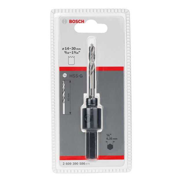 Переходник 1/4" (6,35 мм) для коронок 14-30 мм BOSCH, фото , изображение 2 | SNABZHENIE.com.ua