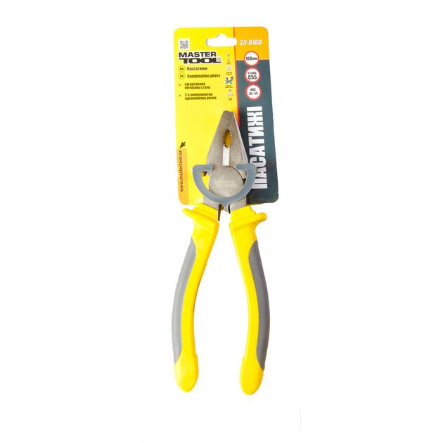 Пассатижи MASTERTOOL 160 мм C55 HRC 45-50 23-0160, фото , изображение 2 | SNABZHENIE.com.ua