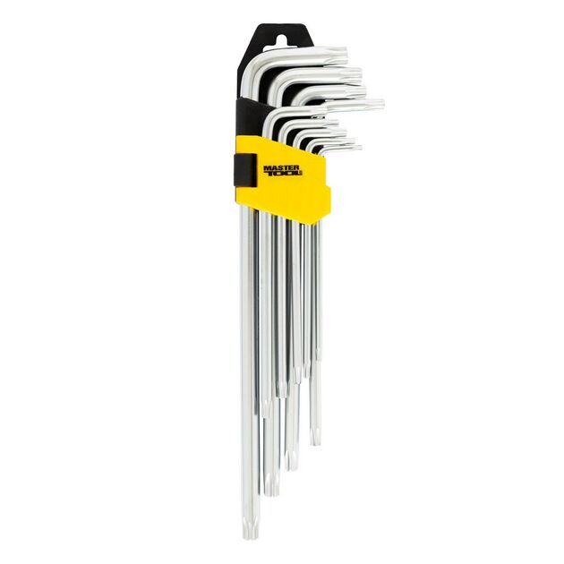 Ключі TORX MASTERTOOL CrV Т10/Т50 90/227 мм набір 9 шт 75-0961, фото , зображення 2 | SNABZHENIE.com.ua