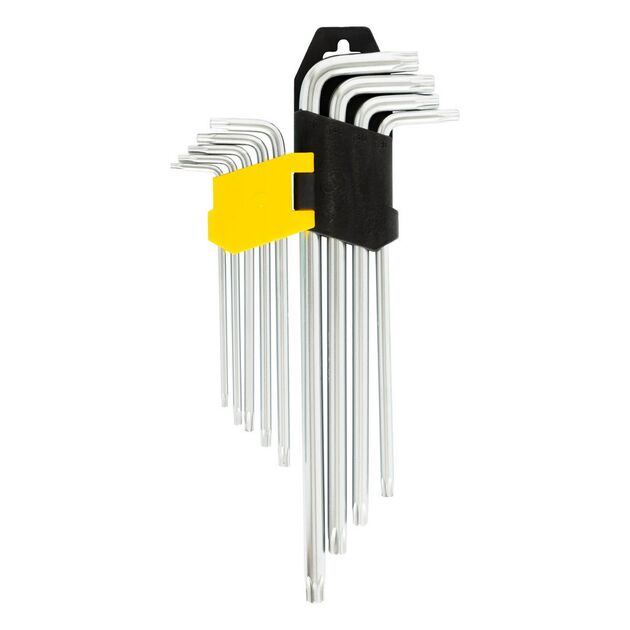 Ключі TORX MASTERTOOL CrV Т10/Т50 90/227 мм набір 9 шт 75-0961, фото , зображення 3 | SNABZHENIE.com.ua