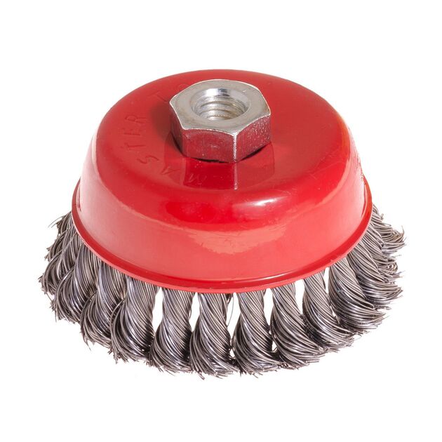 Щетка торцевая MASTERTOOL 100 мм из проволоки М14 19-7010, фото  | SNABZHENIE.com.ua