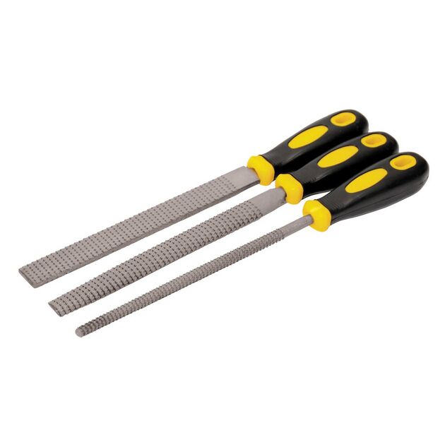 Рашпили по дереву MASTERTOOL 200 мм набор 3 шт плоский/круглый/полукруглый 06-0330, фото  | SNABZHENIE.com.ua