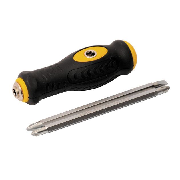 Отвертка MASTERTOOL Т-образная 4-в-1 PH1-PZ2/PH2-SL6 130 мм 40-0140, фото  | SNABZHENIE.com.ua