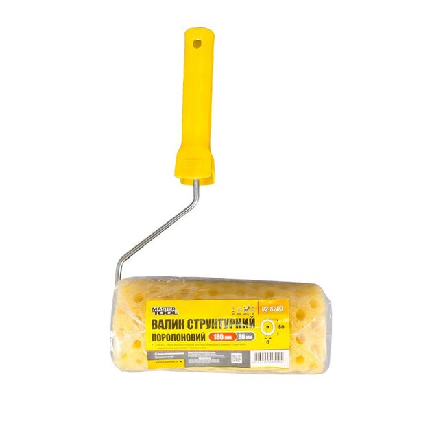 Валик малярный структурный MASTERTOOL Moltopren Decor Горох 80/180 мм Ø 6 мм с ручкой 92-6203, фото , изображение 3 | SNABZHENIE.com.ua