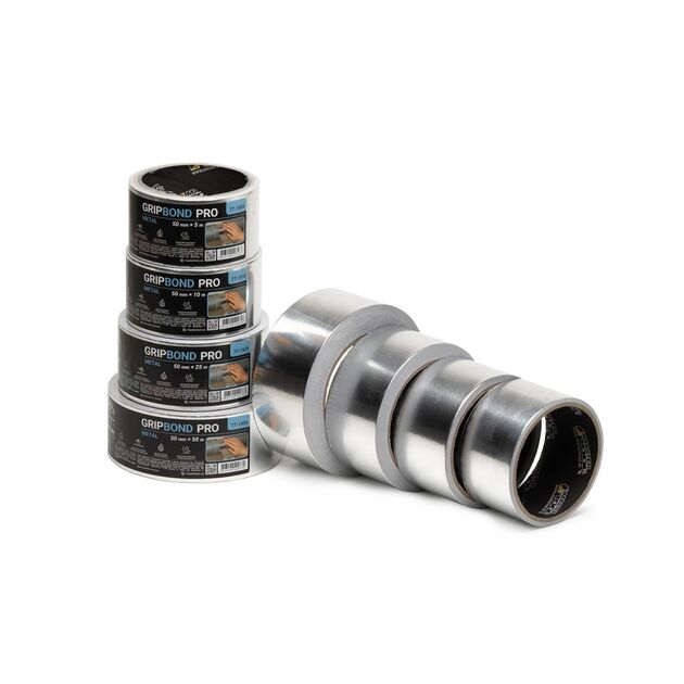Скотч алюминиевый MASTERTOOL 50 мм 50 м 77-1550, фото , изображение 3 | SNABZHENIE.com.ua