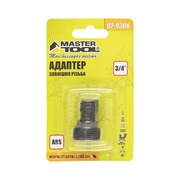 Адаптер быстросъмный MASTERTOOL ¾" НР 92-9308, фото , зображення 2 | SNABZHENIE.com.ua