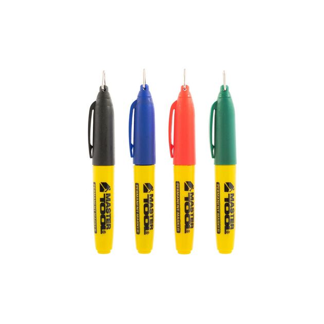 Маркер перманентний MASTERTOOL 4 шт кольоровий 14-1822, фото , зображення 2 | SNABZHENIE.com.ua