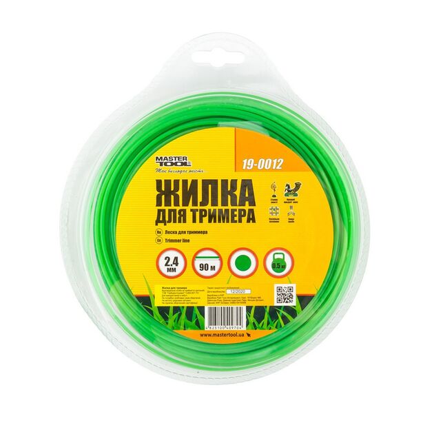 Леска для триммера MASTERTOOL 2.40 мм 90 м (блистер) 19-0012, фото , изображение 2 | SNABZHENIE.com.ua