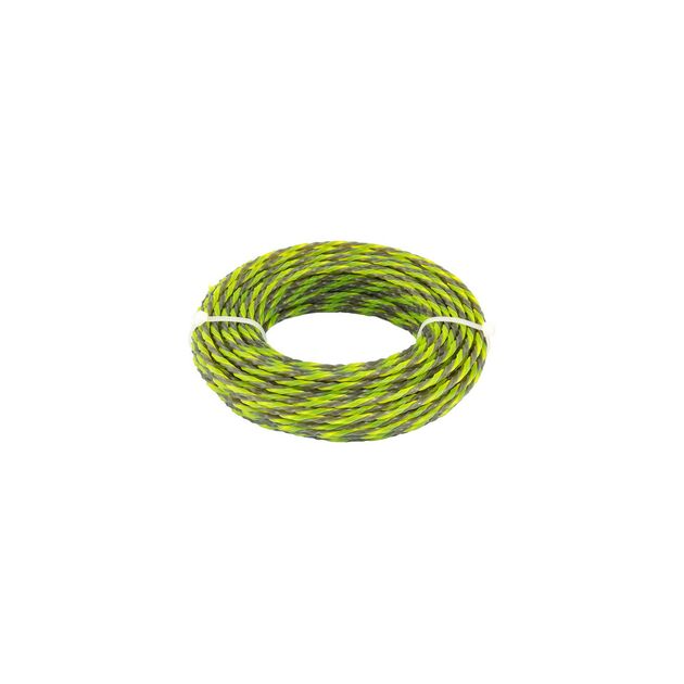 Леска для триммера безшумна MASTERTOOL SPIRAL SQUARE 2.70 мм 15 м двоколірна 19-0427, фото  | SNABZHENIE.com.ua