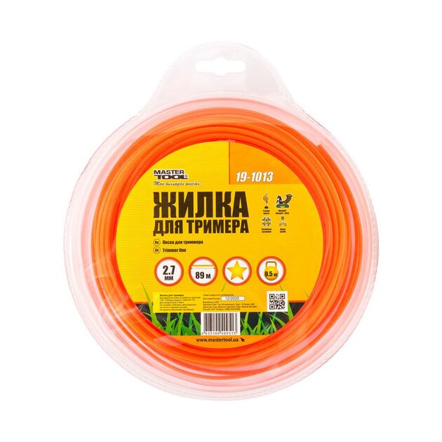 Леска для триммера MASTERTOOL ЗВЕЗДА 2.70 мм 89 м (блистер) 19-1013, фото , зображення 2 | SNABZHENIE.com.ua