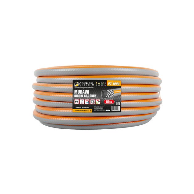 Шланг для поливу MASTERTOOL MURAVA 3/4 50 м сірий 92-1064, фото , зображення 2 | SNABZHENIE.com.ua